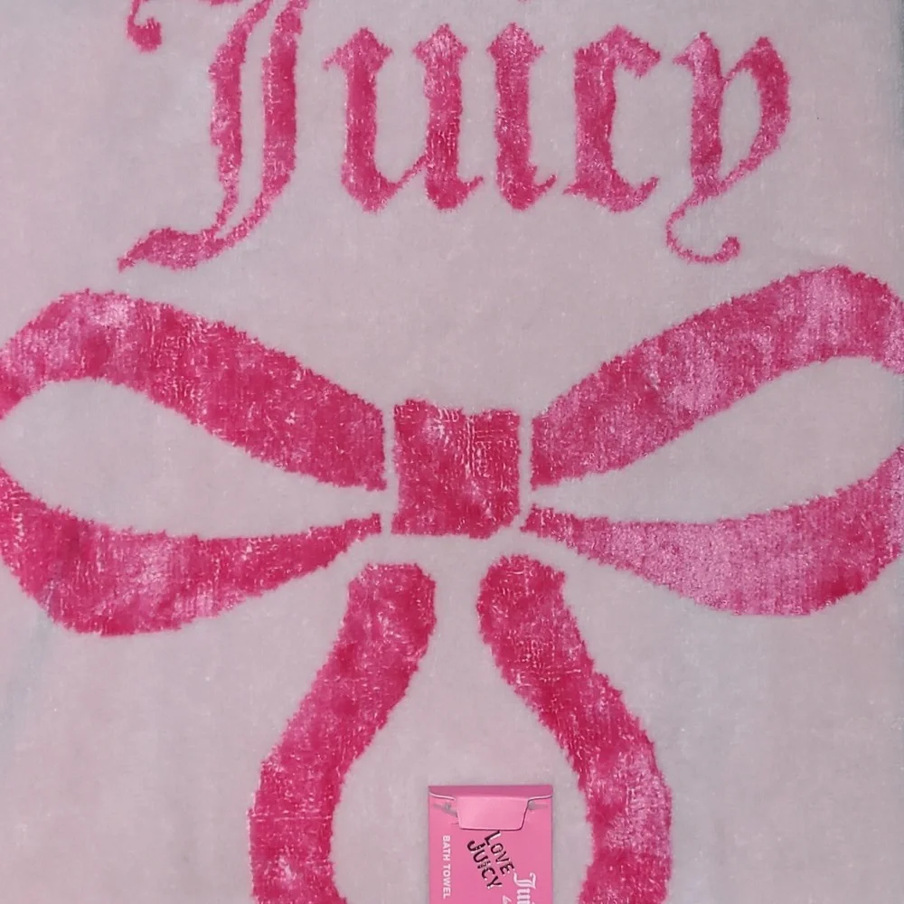 Juicy Couture Pink Towel Set with Bow Design